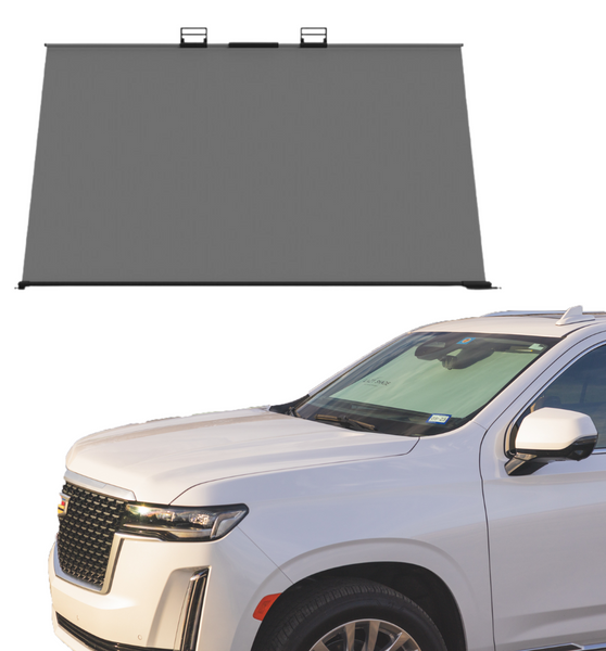 Car Windshield Sun Shade—Semi-Permanent Automotive Retractable Front Windshield Sunshade