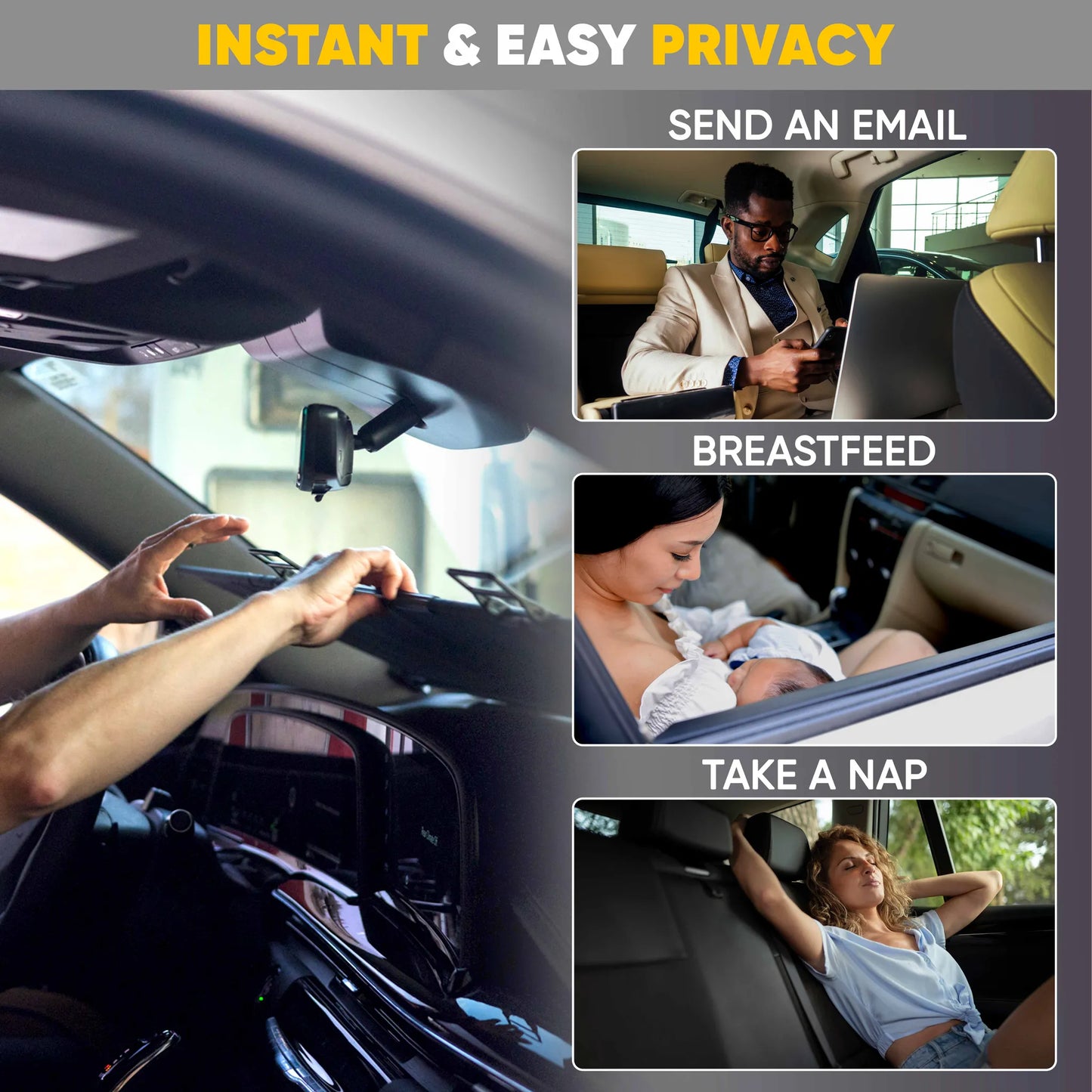 Lazy Shade—Retractable Automotive Windshield Sunshade